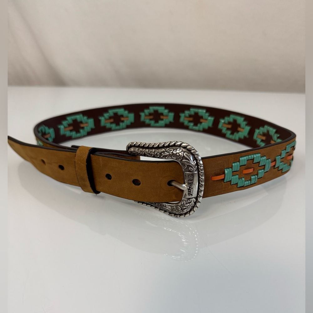 Ariat Women's Turquoise Diamond Embroidery Belt Size XS